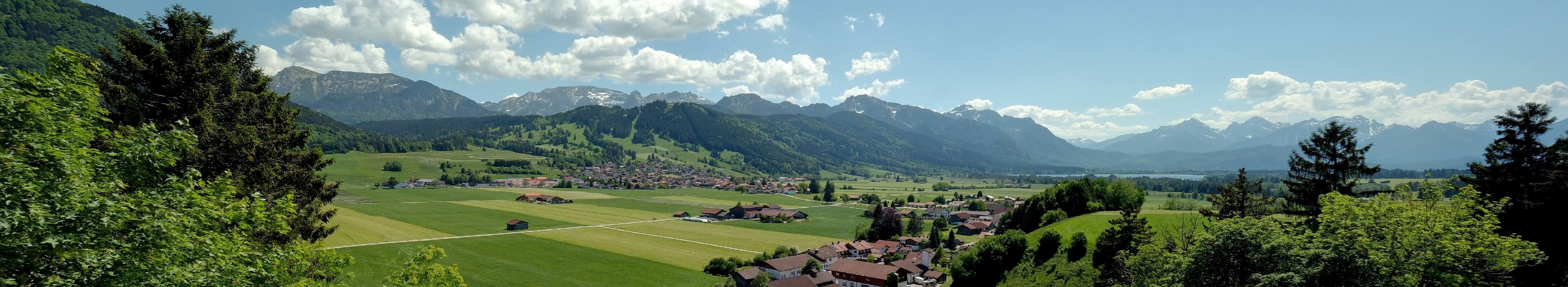 Archiv Foto Webcam Halblech - Blick über Buching