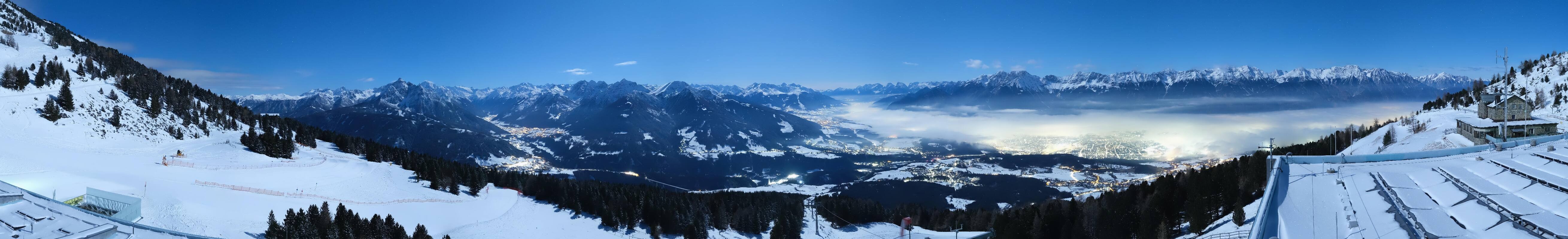 Archiv Foto Webcam Patscherkofel - Blick auf Innsbruck