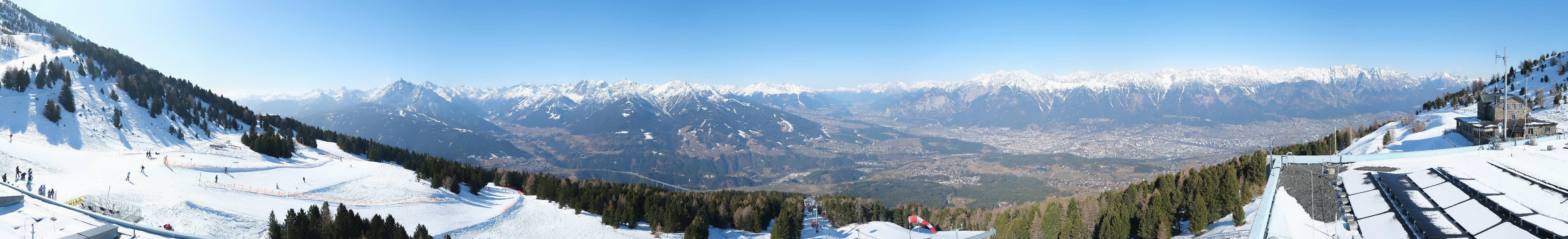 Archiv Foto Webcam Patscherkofel - Blick auf Innsbruck