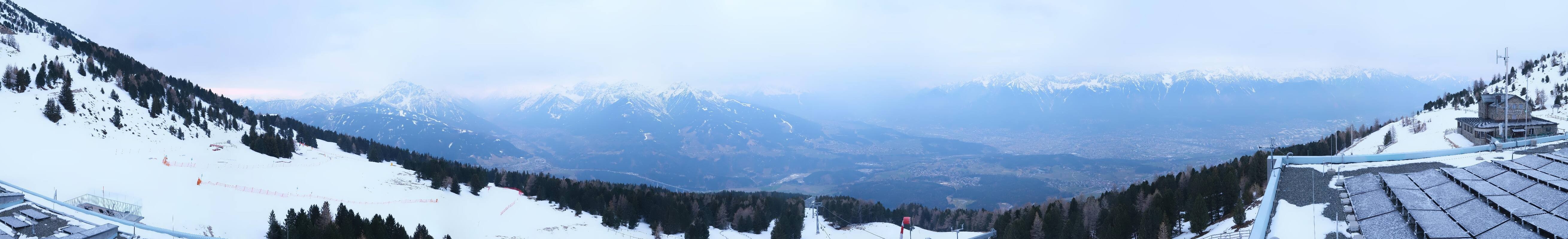 Archiv Foto Webcam Patscherkofel - Blick auf Innsbruck