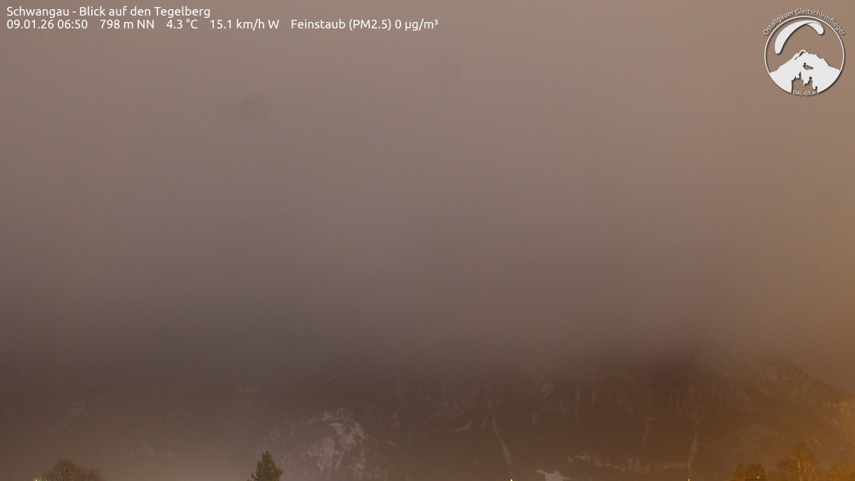 Archived image Webcam Schwangau: View to the Tegelberg