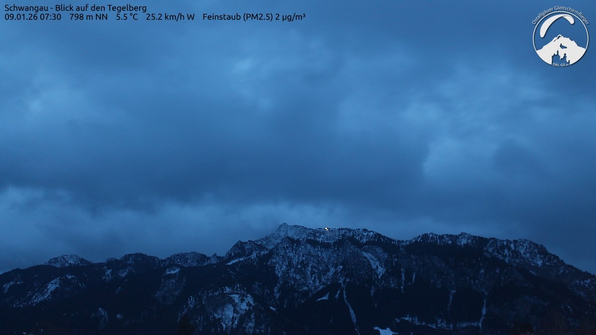 Archived image Webcam Schwangau: View to the Tegelberg