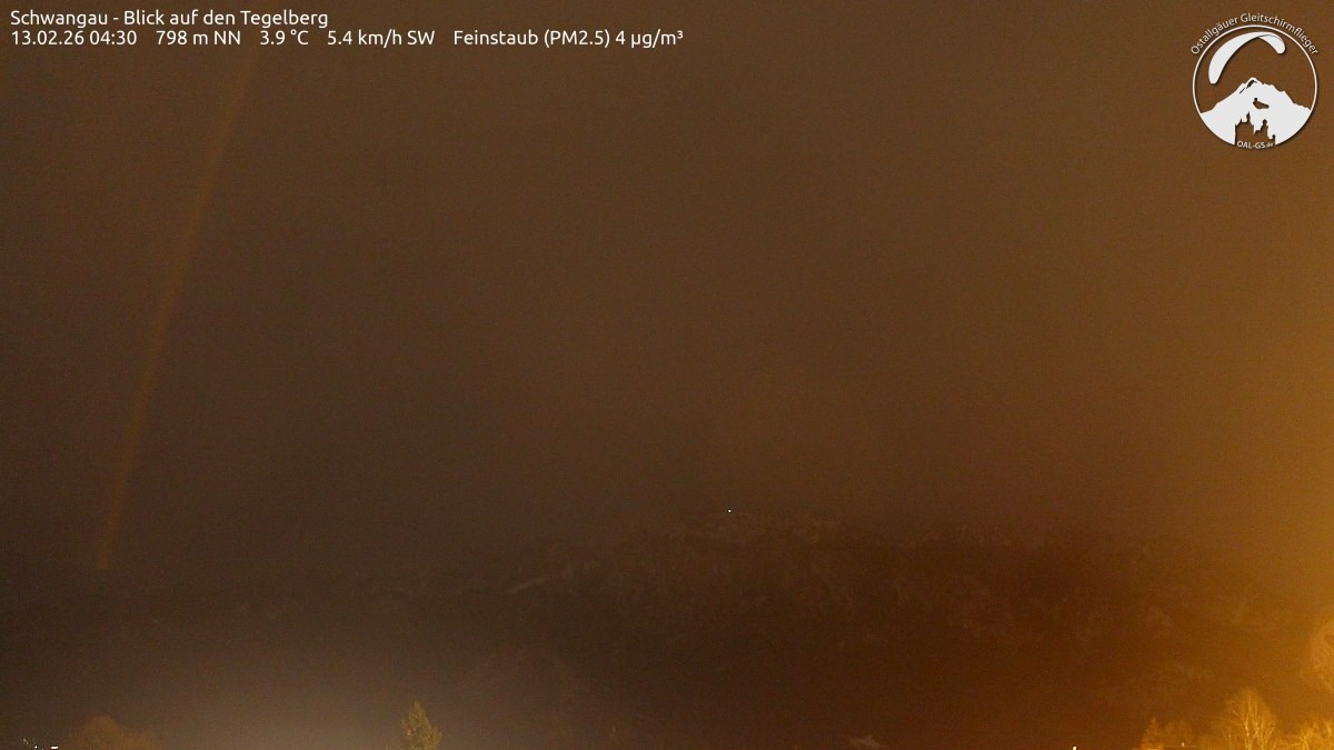 Archived image Webcam Schwangau: View to the Tegelberg