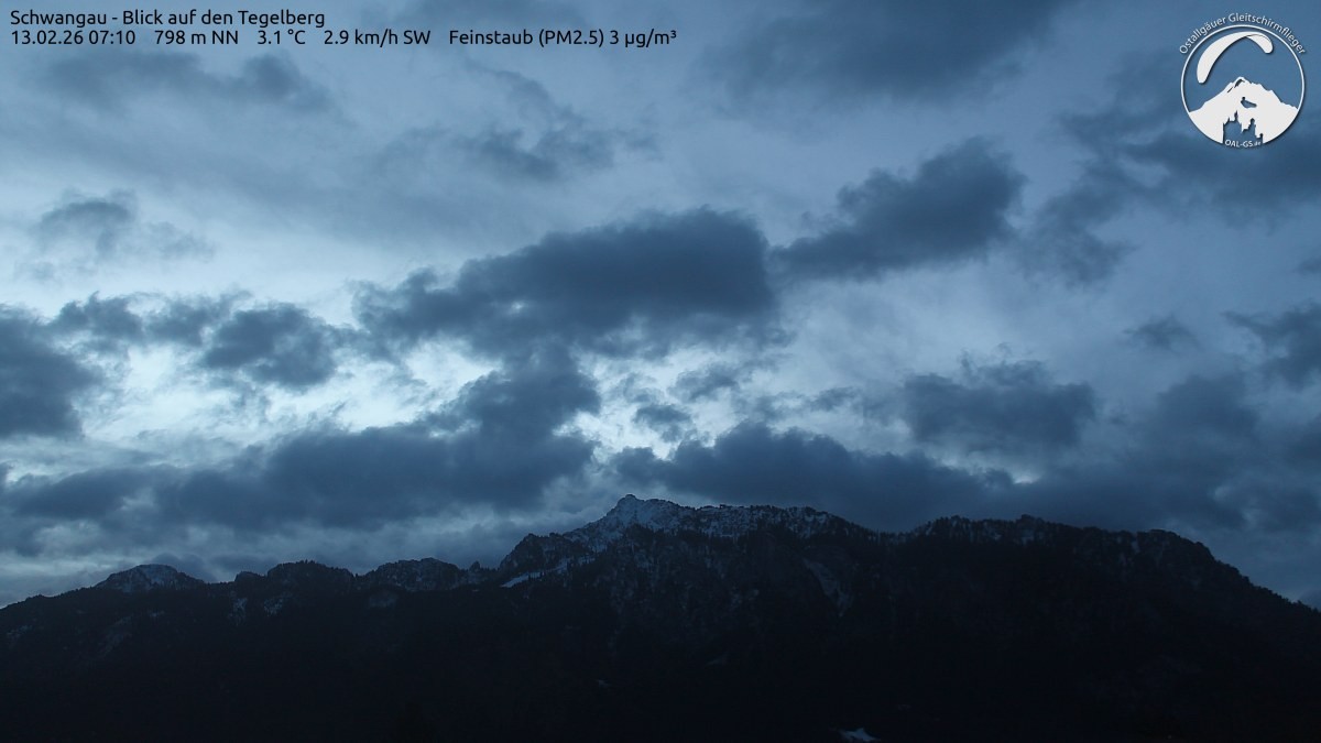 Archived image Webcam Schwangau: View to the Tegelberg