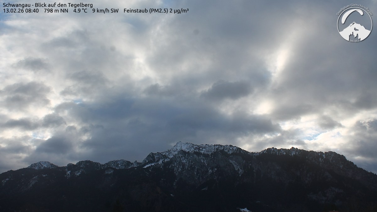 Archived image Webcam Schwangau: View to the Tegelberg