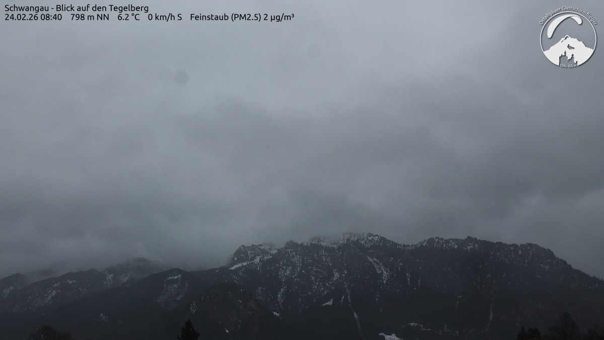 Archived image Webcam Schwangau: View to the Tegelberg
