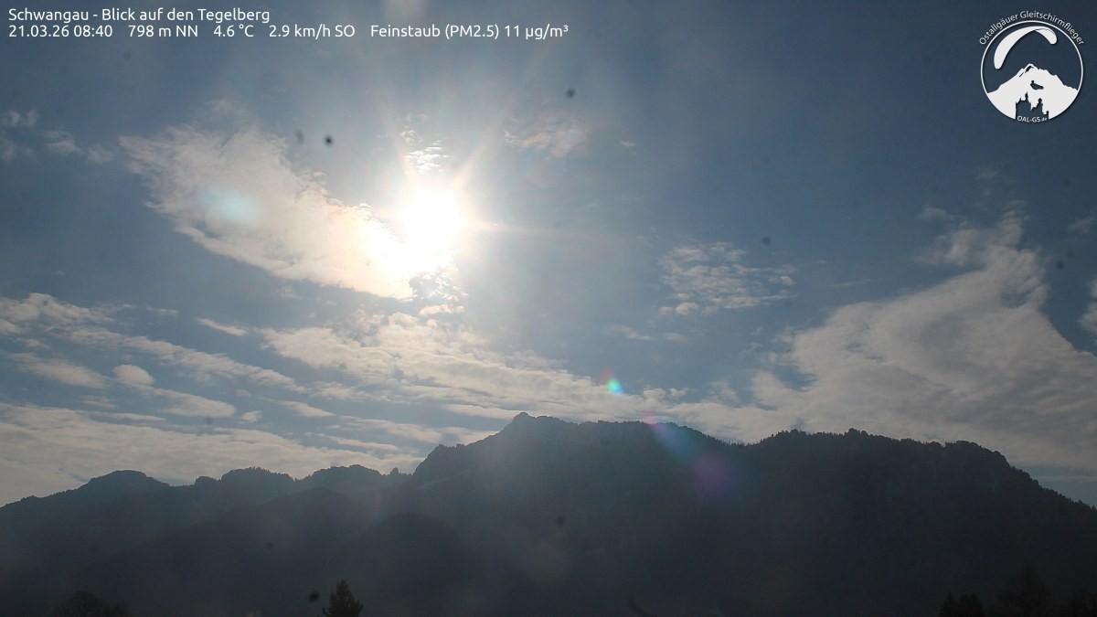 Archiv Foto Webcam Schwangau: Tegelberg-Blick