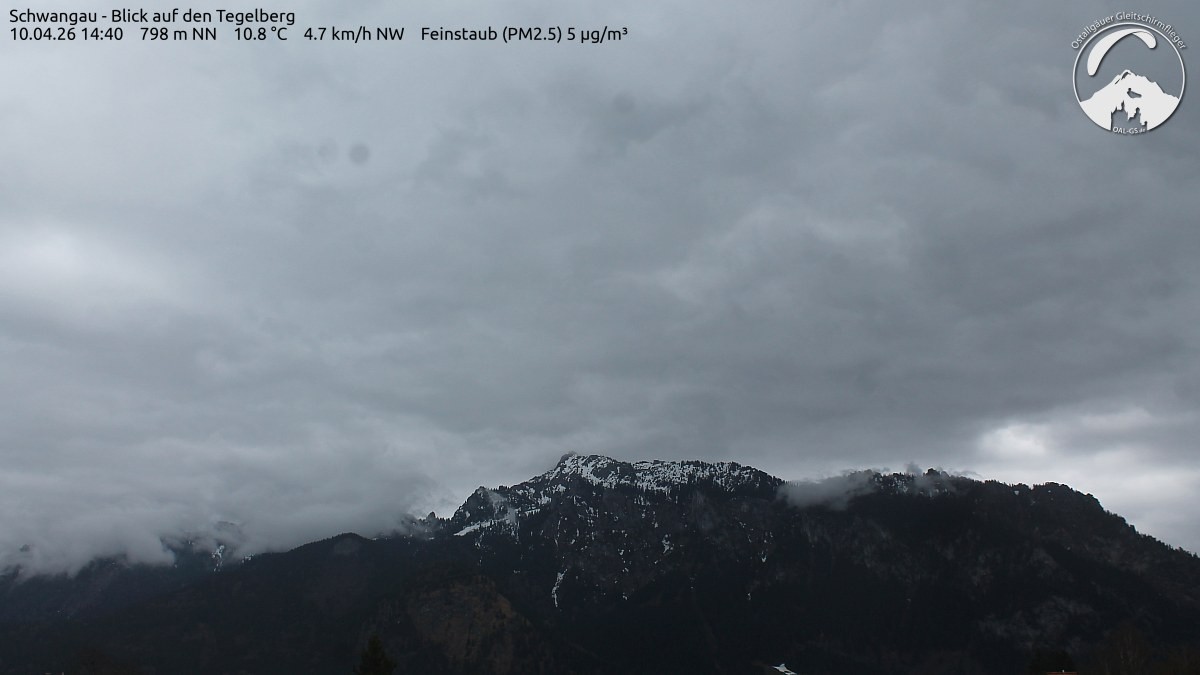 Archived image Webcam Schwangau: View to the Tegelberg