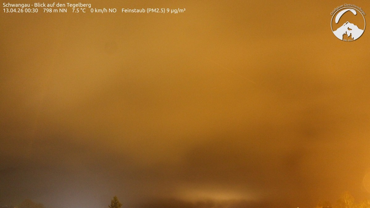 Archived image Webcam Schwangau: View to the Tegelberg