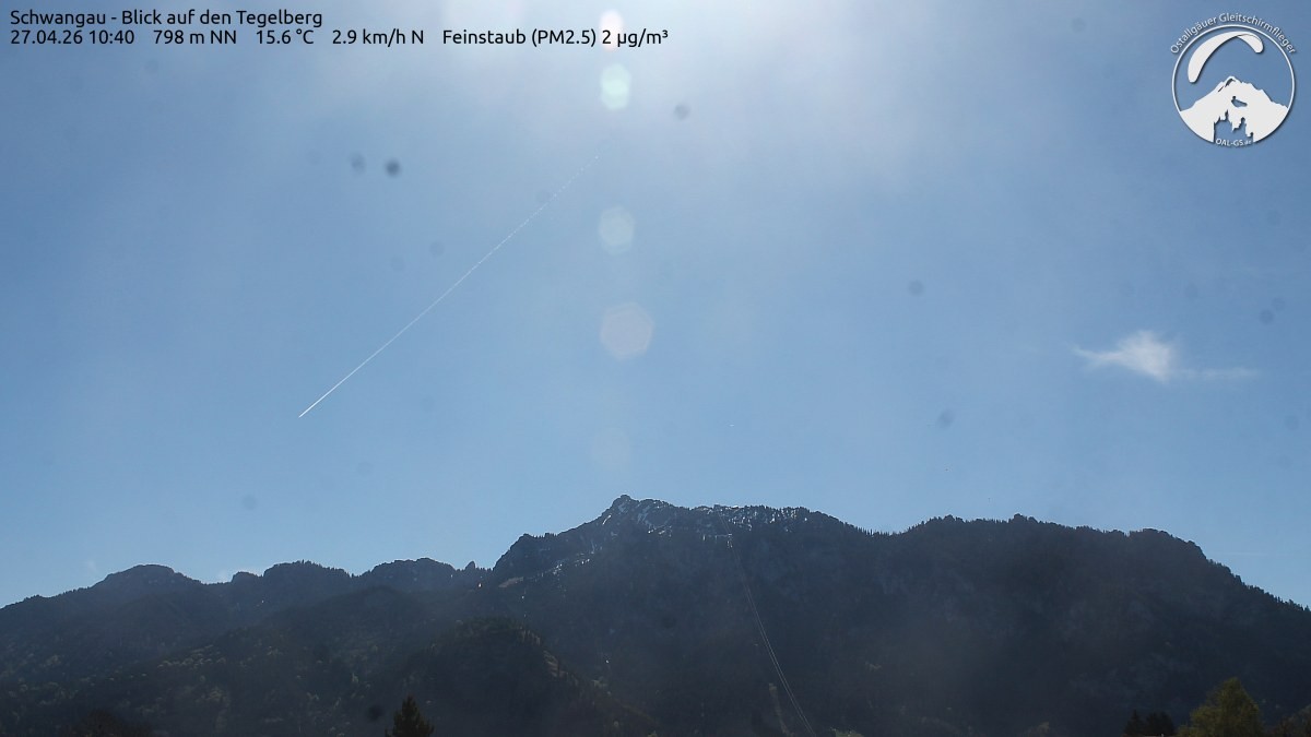 Archived image Webcam Schwangau: View to the Tegelberg