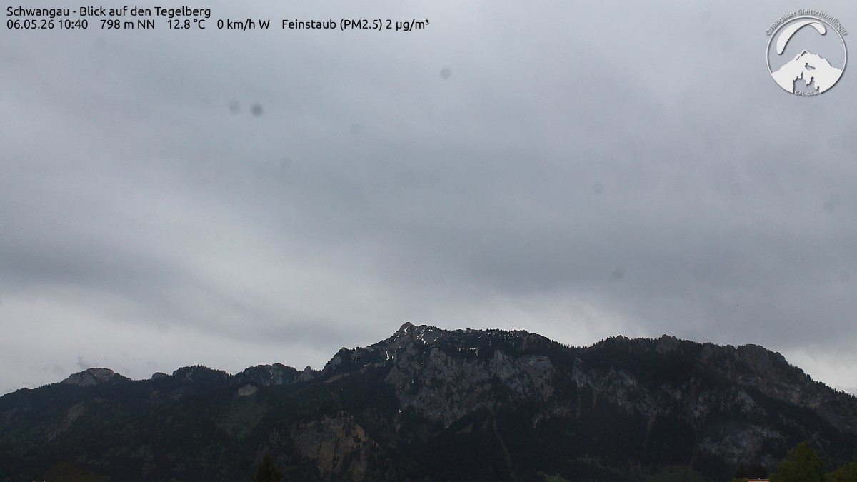 Archived image Webcam Schwangau: View to the Tegelberg