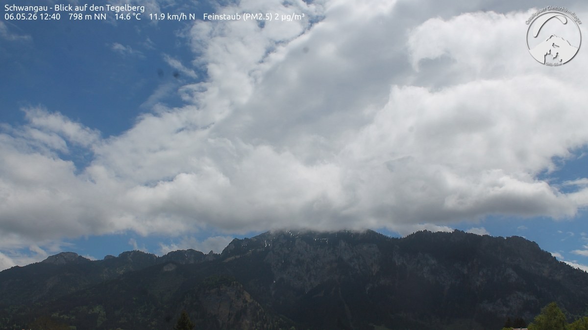 Archived image Webcam Schwangau: View to the Tegelberg