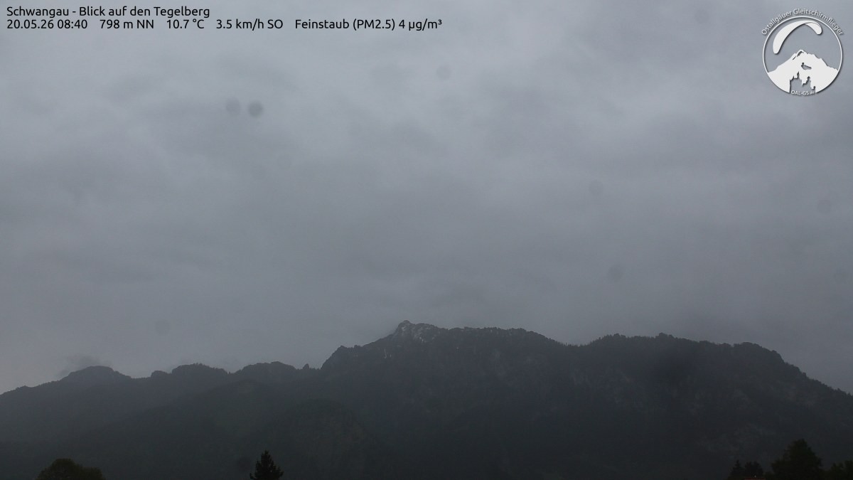 Archived image Webcam Schwangau: View to the Tegelberg