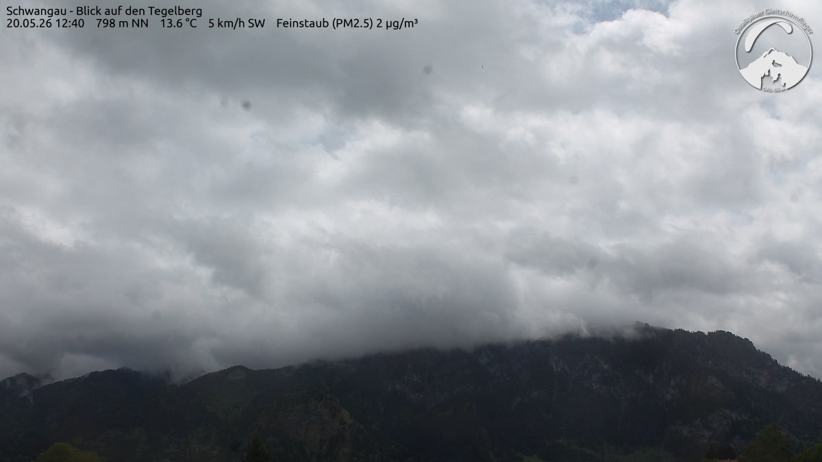 Archived image Webcam Schwangau: View to the Tegelberg