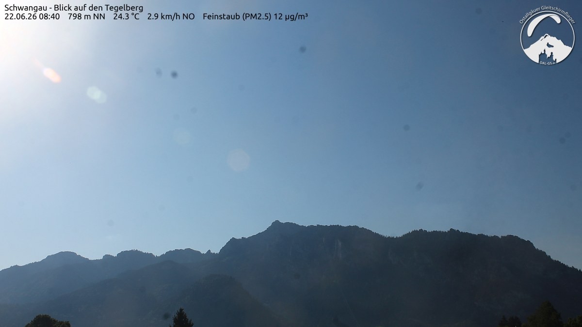 Archived image Webcam Schwangau: View to the Tegelberg