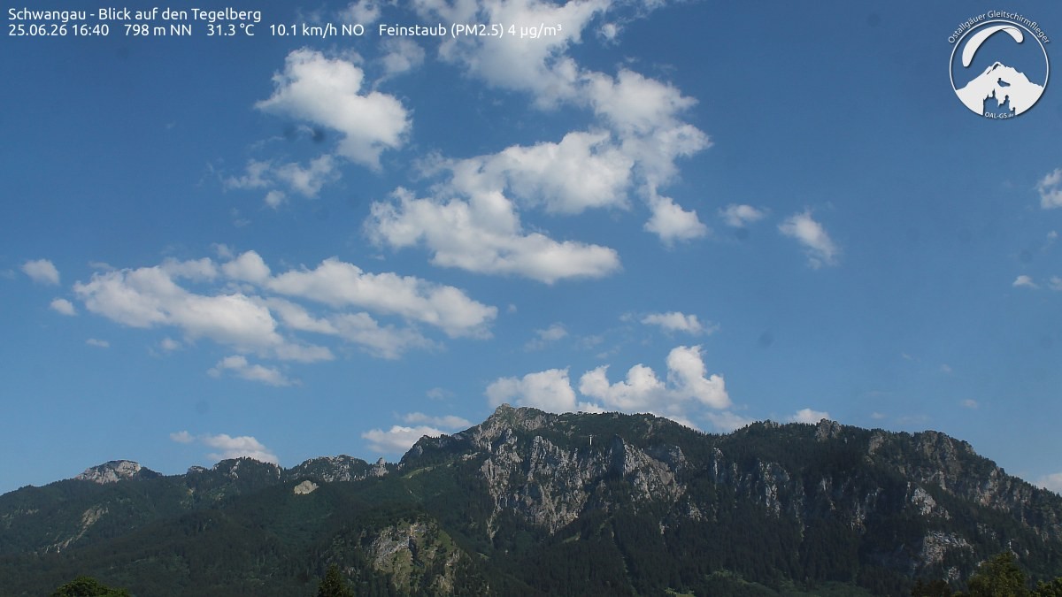 Archiv Foto Webcam Schwangau: Tegelberg-Blick