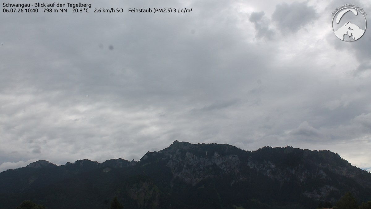 Archived image Webcam Schwangau: View to the Tegelberg