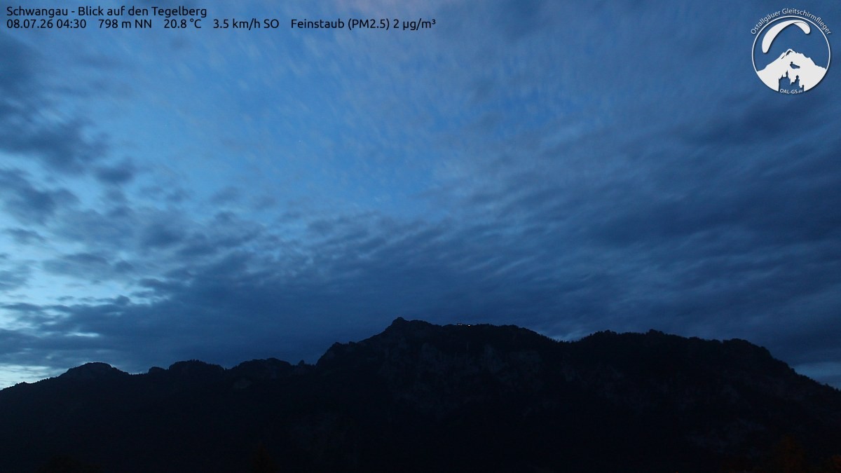 Archived image Webcam Schwangau: View to the Tegelberg