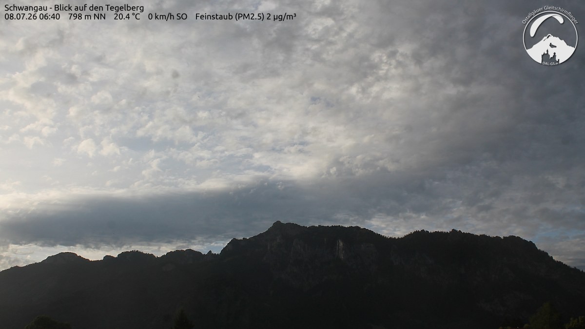 Archived image Webcam Schwangau: View to the Tegelberg
