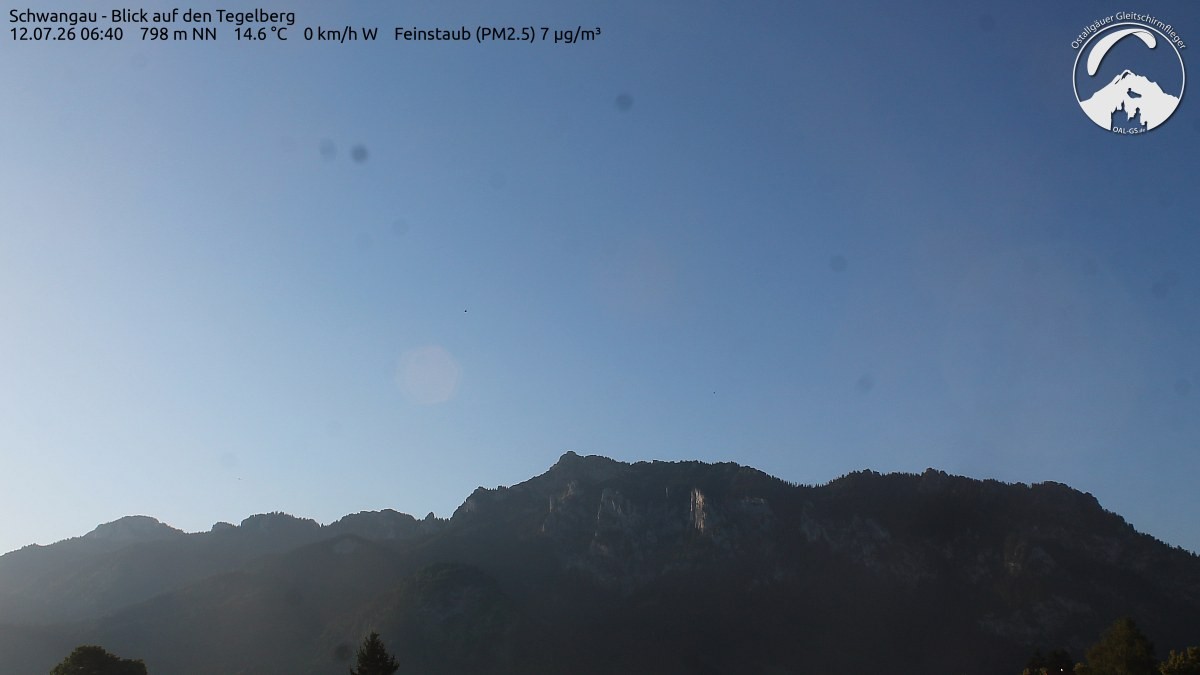 Archived image Webcam Schwangau: View to the Tegelberg