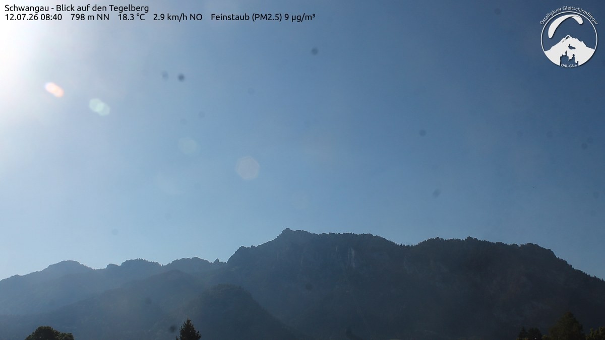 Archived image Webcam Schwangau: View to the Tegelberg