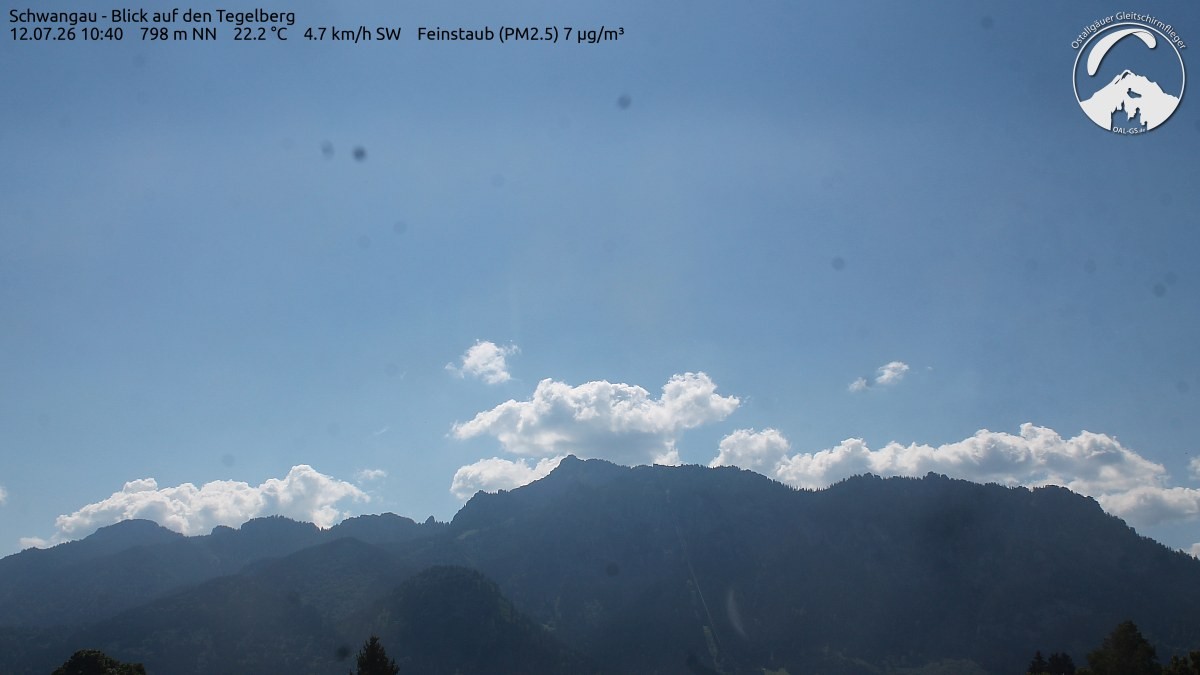 Archived image Webcam Schwangau: View to the Tegelberg