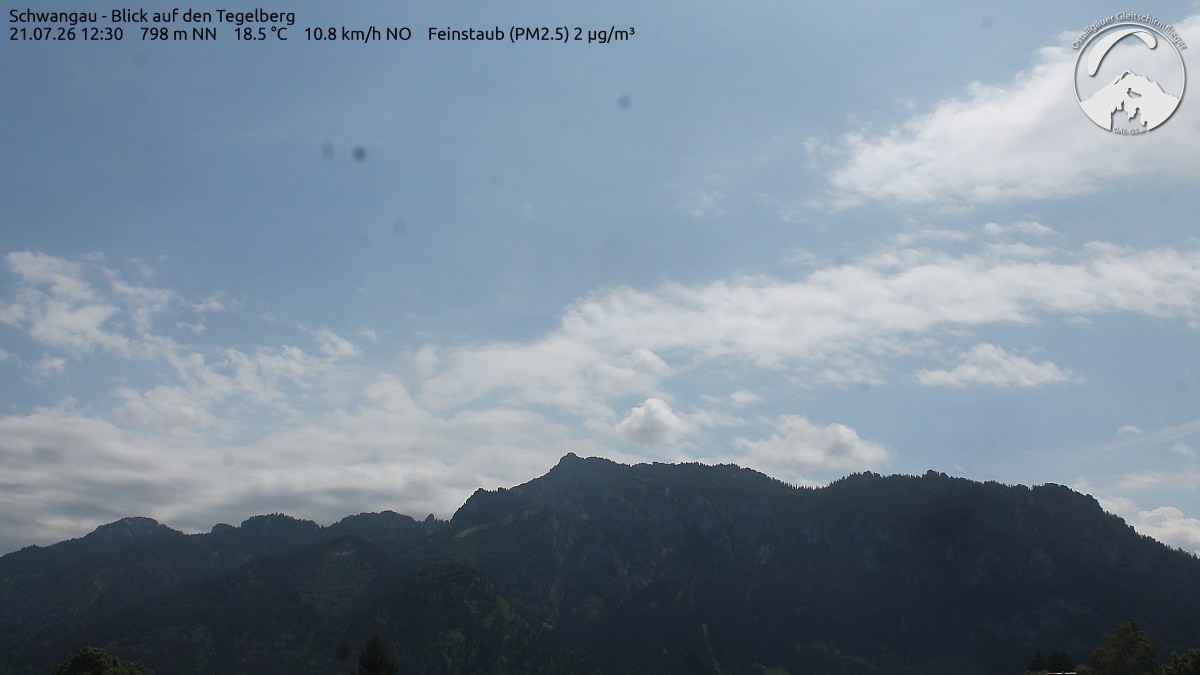 Archived image Webcam Schwangau: View to the Tegelberg