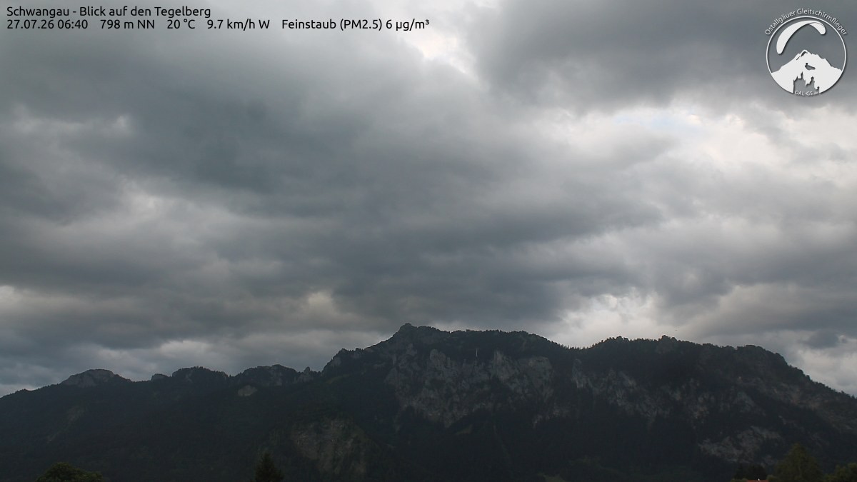 Archived image Webcam Schwangau: View to the Tegelberg
