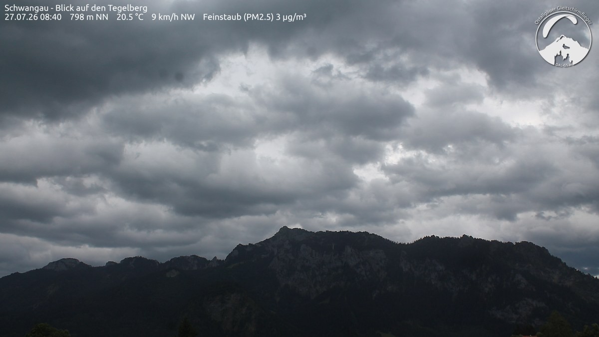 Archived image Webcam Schwangau: View to the Tegelberg