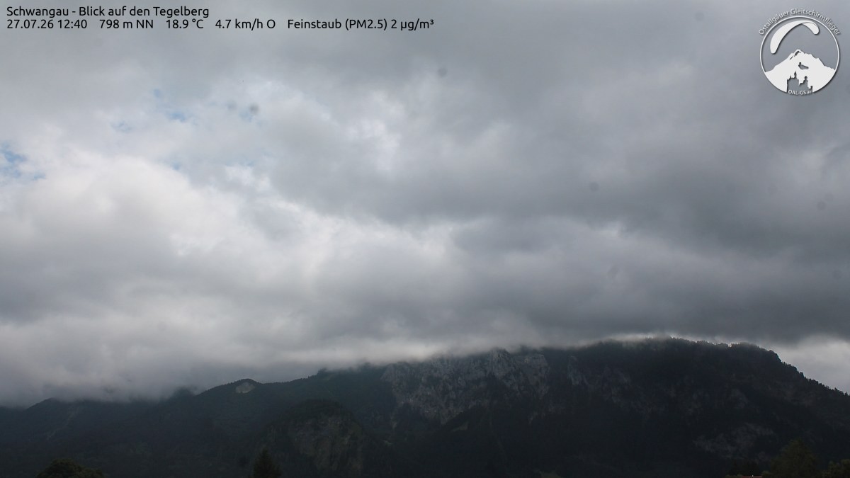 Archived image Webcam Schwangau: View to the Tegelberg