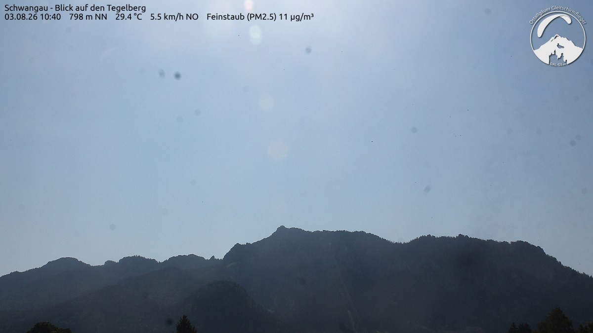 Archived image Webcam Schwangau: View to the Tegelberg
