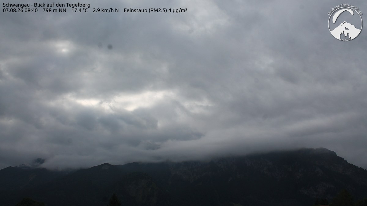 Archived image Webcam Schwangau: View to the Tegelberg