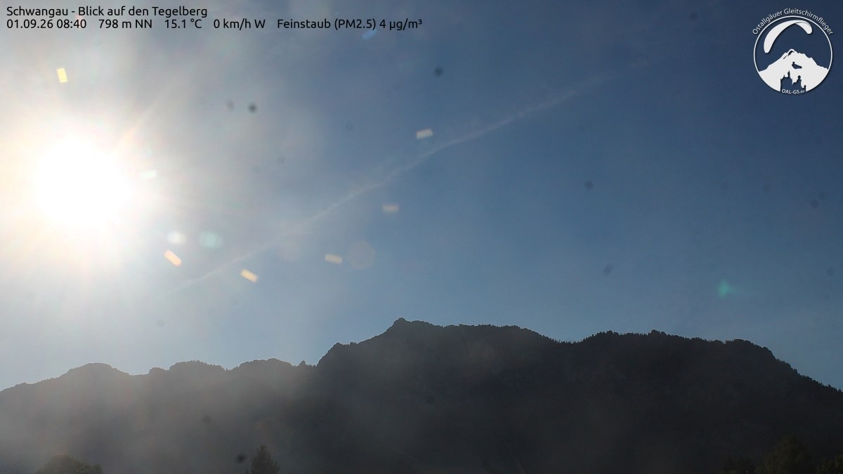 Archived image Webcam Schwangau: View to the Tegelberg