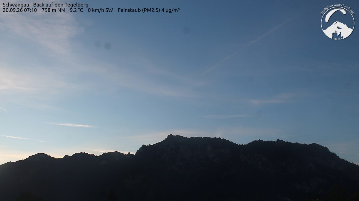 Archived image Webcam Schwangau: View to the Tegelberg
