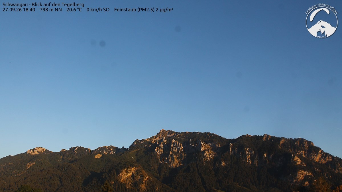 Archived image Webcam Schwangau: View to the Tegelberg