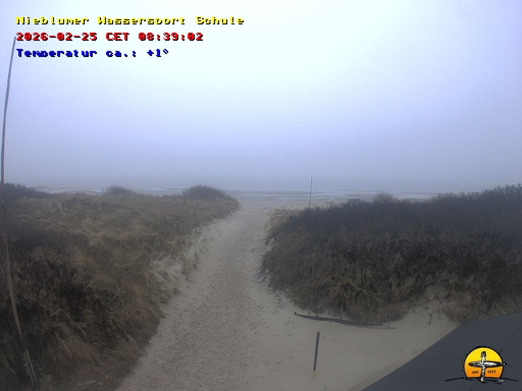 Archiv Foto Webcam Föhr: Nieblumer Wassersport Schule