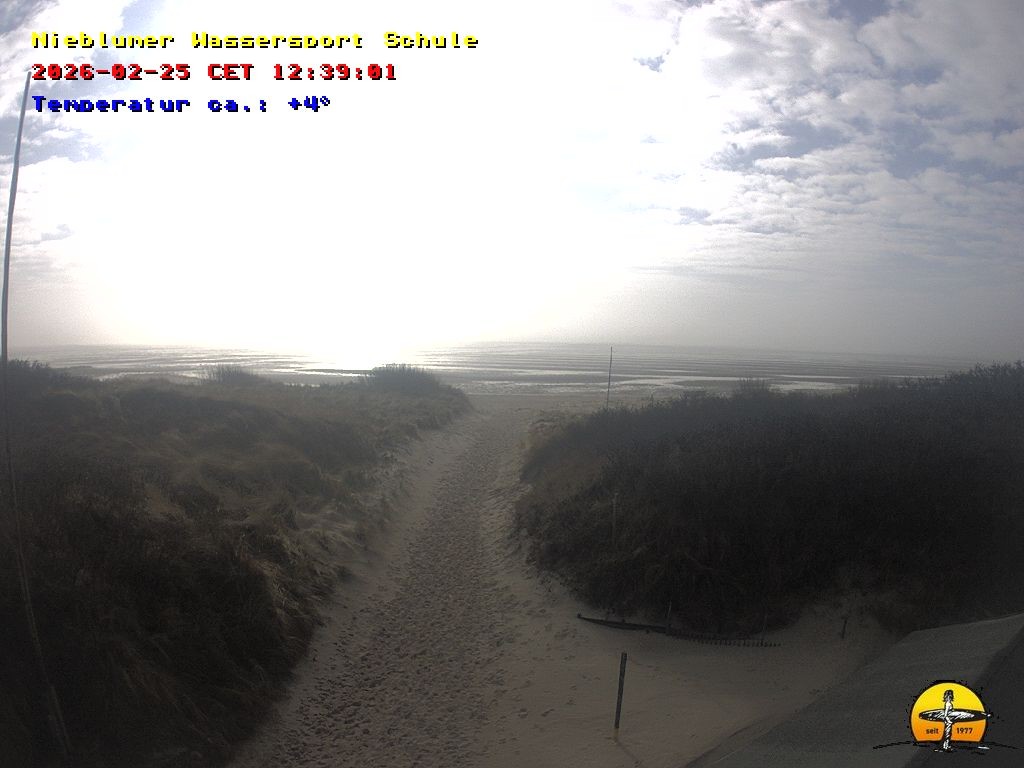 Archiv Foto Webcam Föhr: Nieblumer Wassersport Schule