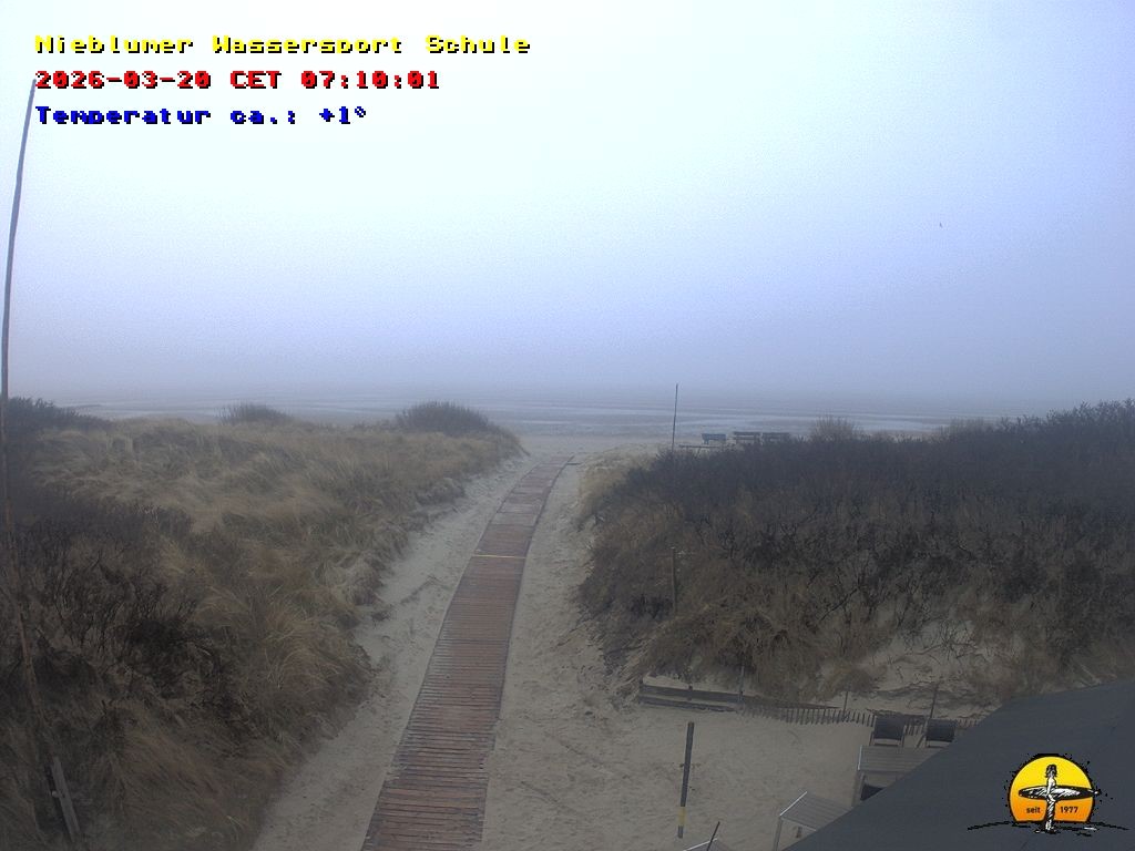 Archived image Webcam Föhr Island: Watersports School Nieblum