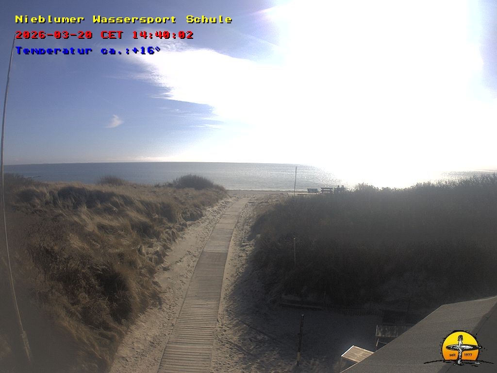 Archiv Foto Webcam Föhr: Nieblumer Wassersport Schule