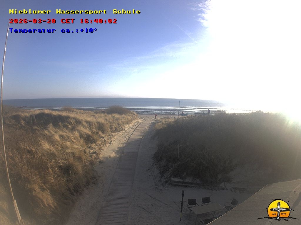 Archiv Foto Webcam Föhr: Nieblumer Wassersport Schule