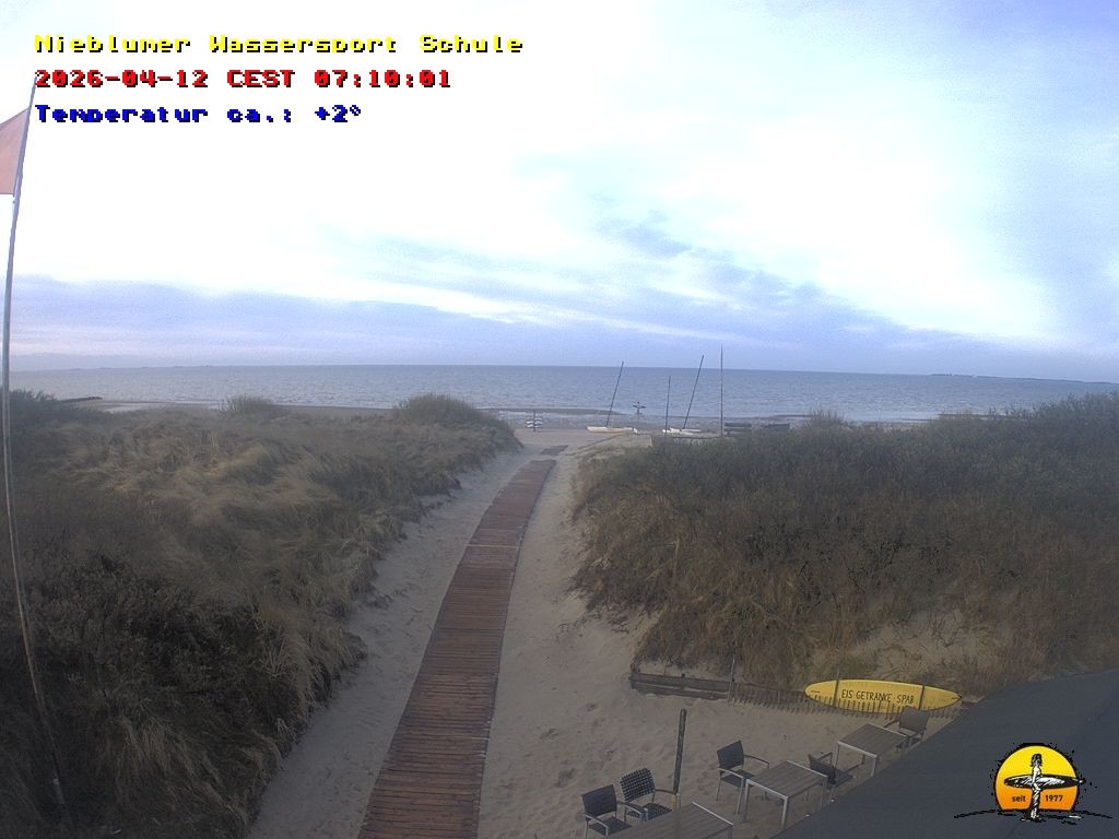 Archiv Foto Webcam Föhr: Nieblumer Wassersport Schule