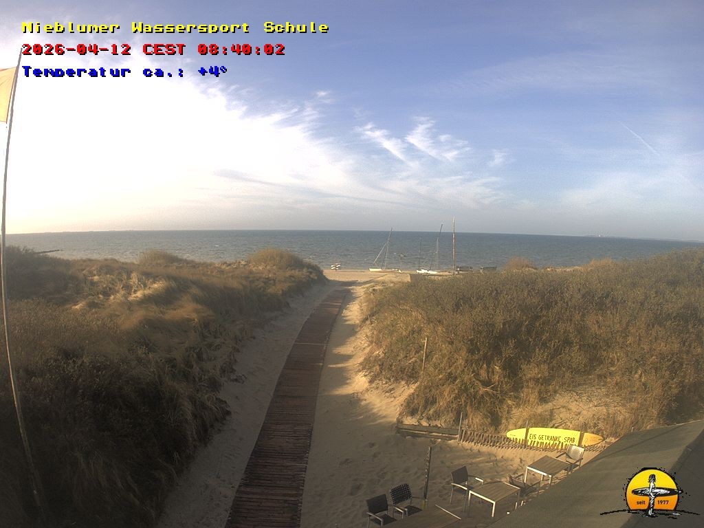 Archiv Foto Webcam Föhr: Nieblumer Wassersport Schule