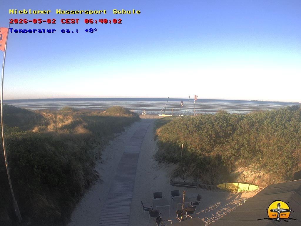 Archiv Foto Webcam Föhr: Nieblumer Wassersport Schule