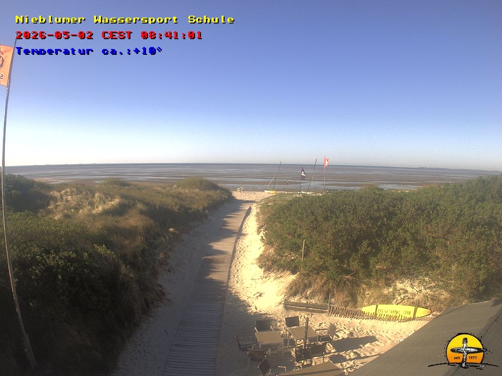 Archiv Foto Webcam Föhr: Nieblumer Wassersport Schule