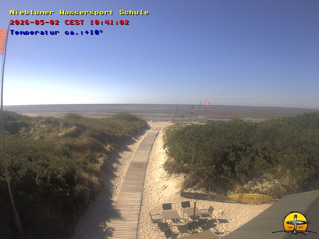 Archiv Foto Webcam Föhr: Nieblumer Wassersport Schule