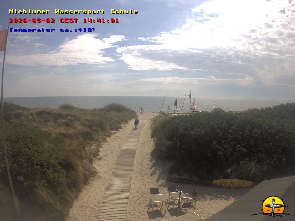 Archiv Foto Webcam Föhr: Nieblumer Wassersport Schule