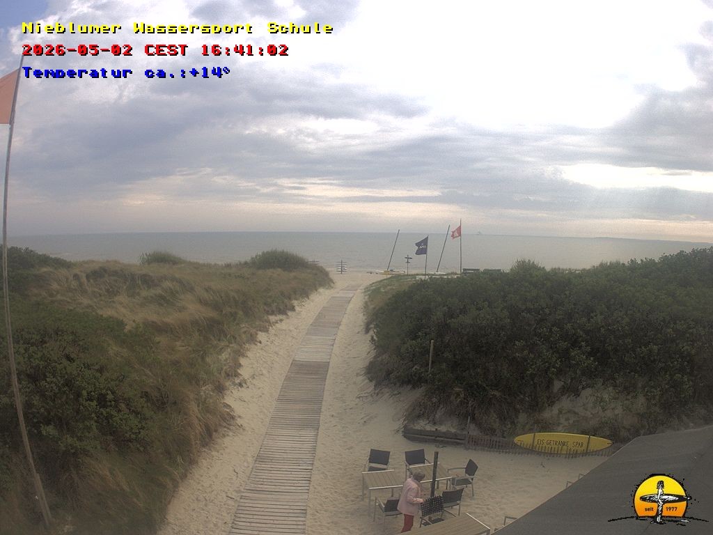Archiv Foto Webcam Föhr: Nieblumer Wassersport Schule