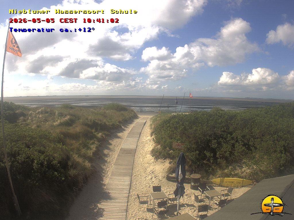 Archived image Webcam Föhr Island: Watersports School Nieblum