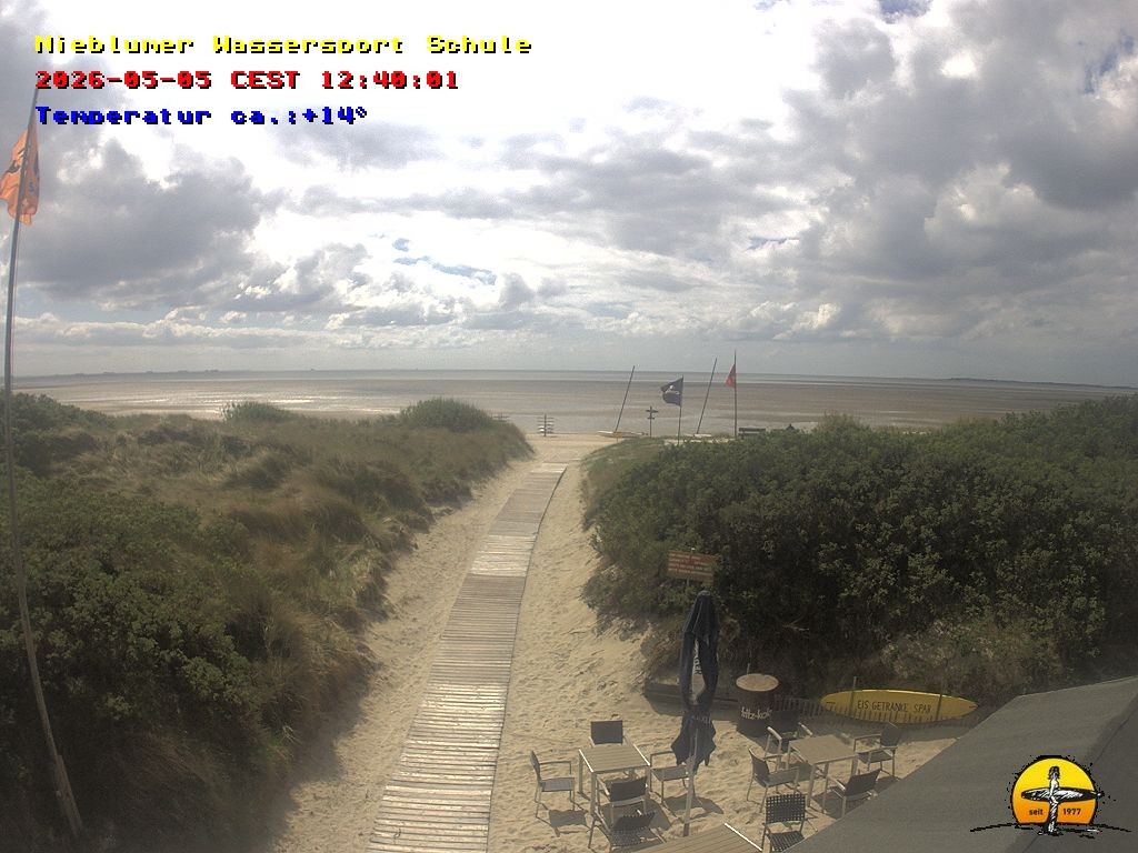 Archived image Webcam Föhr Island: Watersports School Nieblum