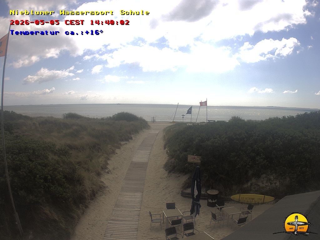 Archived image Webcam Föhr Island: Watersports School Nieblum